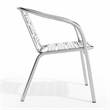 Flash Furniture Metal Stacking Patio Chair in Silver