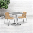 Flash Furniture 27.5Sq Aluminum Table Set-2 Ch In Beige