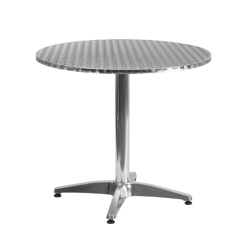 Flash Furniture 31.5Rd Aluminum Table Set-2 Ch In Beige