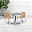 Flash Furniture 31.5Sq Aluminum Table Set-2 Ch In Beige