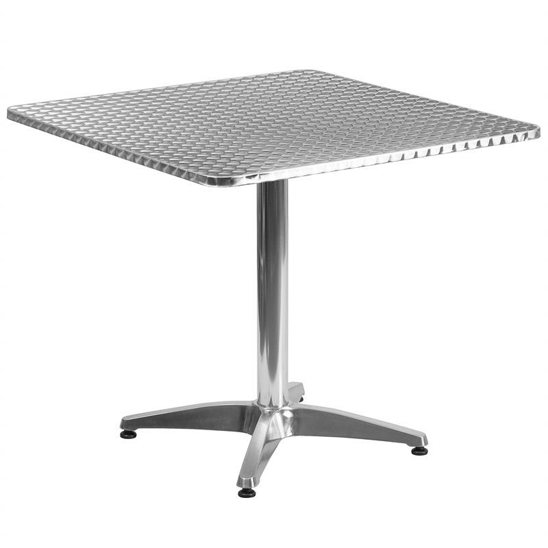 Flash Furniture 31.5Sq Aluminum Table Set-4 Ch In Beige