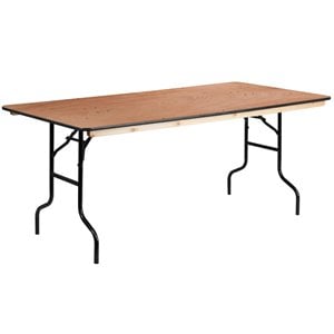 Flash Furniture 36&quot x 72&quot Wood Folding Table in Natural