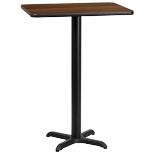 flash furniture 24&quot x 30&quot restaurant bar table in black and walnut