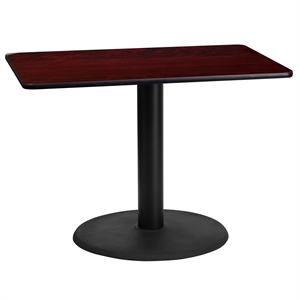 Flash Furniture 24&quot x 42&quot Restarant Dining Table in Black and Mahogany