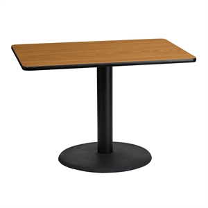 Flash Furniture 30&quot x 42&quot Restaurant Dining Table in Black and Natural