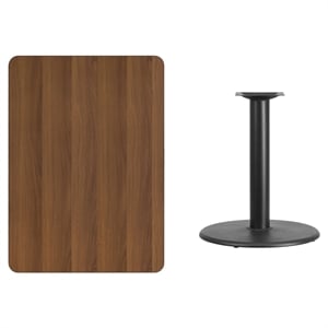 Flash Furniture 30&quot x 42&quot Restaurant Dining Table in Black and Walnut
