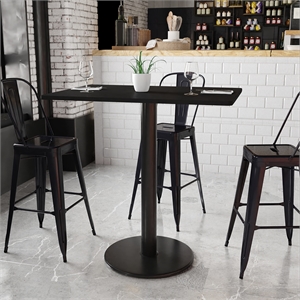 Flash Furniture 30&quot x 42&quot Restaurant Bar Table in Black and Natural