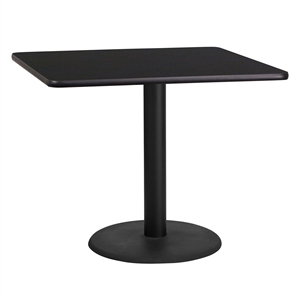 Flash Furniture 36&quot Square Restaurant Dining Table in Black Natural