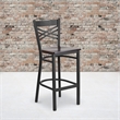 Flash Furniture Metal Restaurant Bar Stool in Black and Walnut