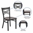 Flash Furniture Restaurant Dining Chair in Black and Walnut
