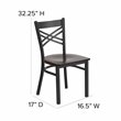 Flash Furniture Restaurant Dining Chair in Black and Walnut