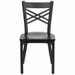 Flash Furniture Restaurant Dining Chair in Black and Walnut