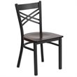 Flash Furniture Restaurant Dining Chair in Black and Walnut