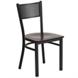 Flash Furniture Restaurant Chair in Black and Walnut