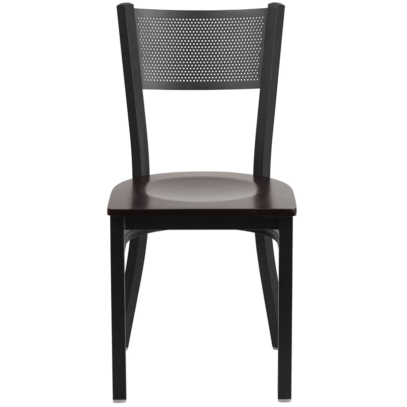 Flash Furniture Restaurant Chair in Black and Walnut
