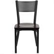Flash Furniture Restaurant Chair in Black and Walnut