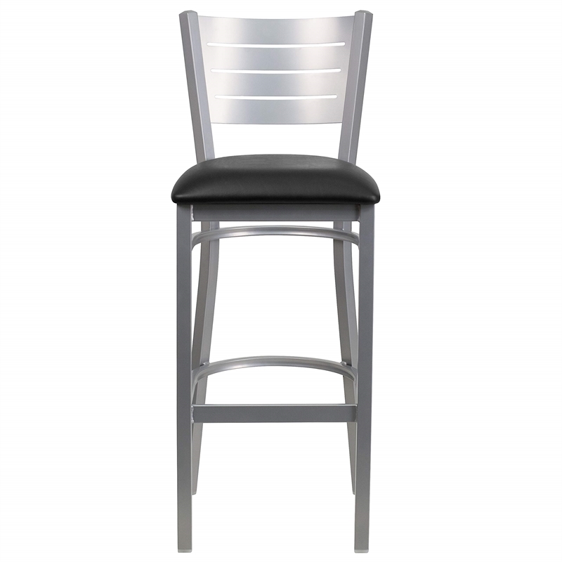 Flash Furniture Bar Stool in Black and Silver