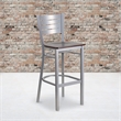 Flash Furniture Bar Stool in Walnut and Silver