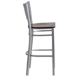 Flash Furniture Bar Stool in Walnut and Silver