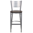 Flash Furniture Bar Stool in Walnut and Silver