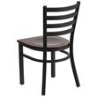Flash Furniture Restaurant Dining Chair in Black and Walnut