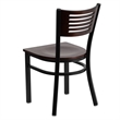 Flash Furniture Metal Restaurant Dining Chair in Black and Walnut