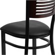 Flash Furniture Metal Restaurant Dining Chair in Black and Walnut