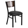 Flash Furniture Metal Restaurant Dining Chair in Black and Walnut