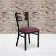 Flash Furniture Metal Restaurant Dining Chair in Black and Burgundy