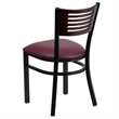 Flash Furniture Metal Restaurant Dining Chair in Black and Burgundy