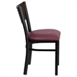 Flash Furniture Metal Restaurant Dining Chair in Black and Burgundy