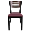 Flash Furniture Metal Restaurant Dining Chair in Black and Burgundy
