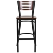 Flash Furniture Metal Restaurant Bar Stool in Black and Walnut