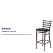 Flash Furniture Metal Restaurant Bar Stool in Black and Walnut