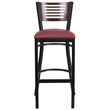 Flash Furniture Metal Restaurant Bar Stool in Burgundy and Walnut