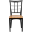 Flash Furniture Restaurant Dining Chair in Black and Natural