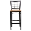 Flash Furniture Metal Restaurant Bar Stool in Black and Natural