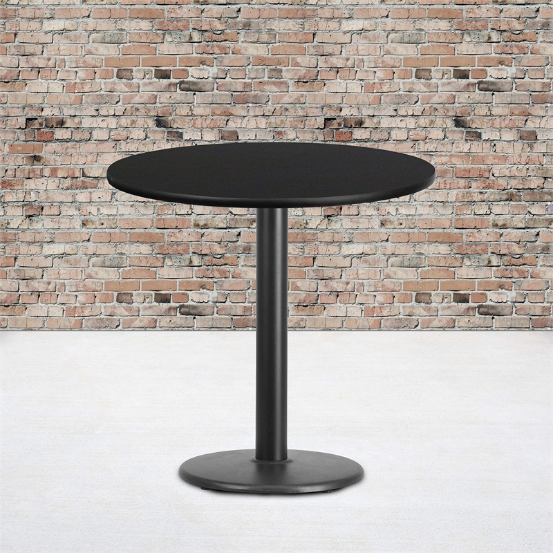 Flash Furniture 30Rd Laminate Table-Rd Base In Black