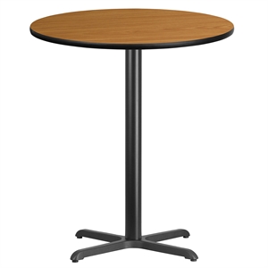 Flash Furniture 36&quot Round Restaurant Bar Table in Black and Natural