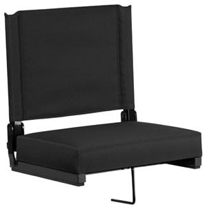 Flash Furniture Grandstand Comfort Seat in Aluminum Frame - Black