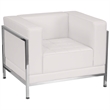 Flash Furniture Hercules Imagination Leather Tufted Reception Arm Chair in White