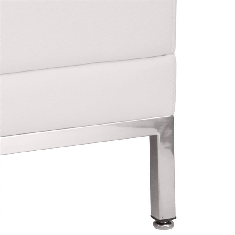Flash Furniture Hercules Imagination Leather Tufted Armless Chair in White