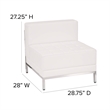 Flash Furniture Hercules Imagination Leather Tufted Armless Chair in White