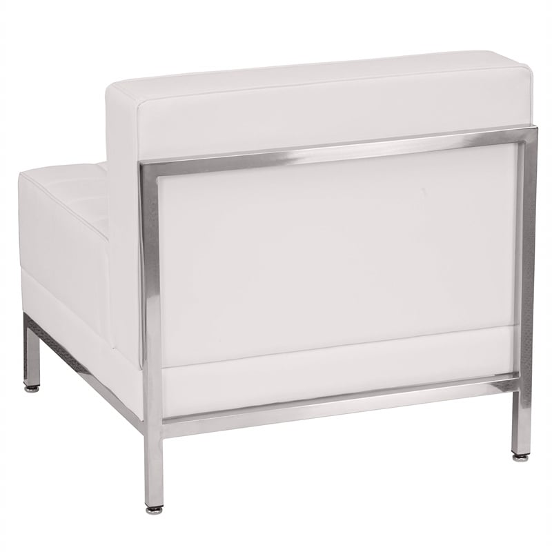 Flash Furniture Hercules Imagination Leather Tufted Armless Chair in White