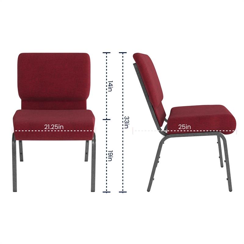 Flash Furniture Hercules Armless Stacking Chair in Red