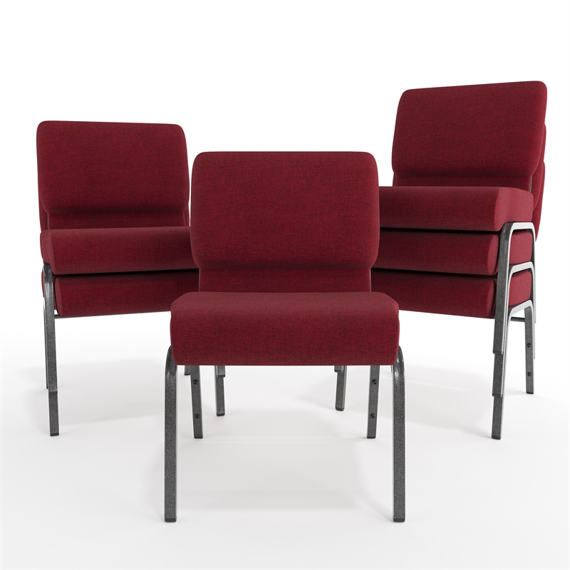 Flash Furniture Hercules Armless Stacking Chair in Red