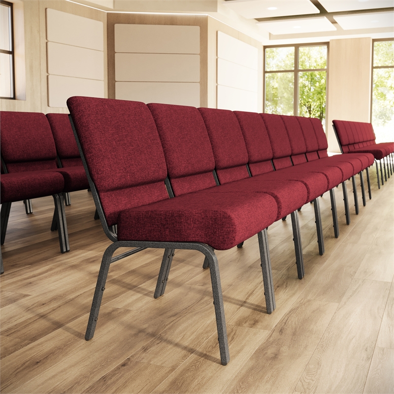 Flash Furniture Hercules Armless Stacking Chair in Red