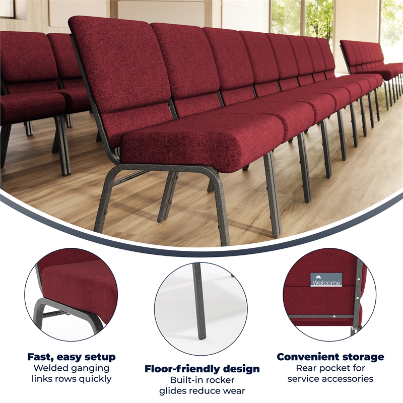 Flash Furniture Hercules Armless Stacking Chair in Red