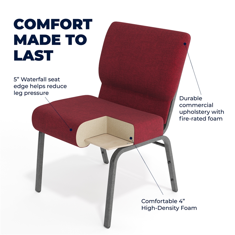 Flash Furniture Hercules Armless Stacking Chair in Red