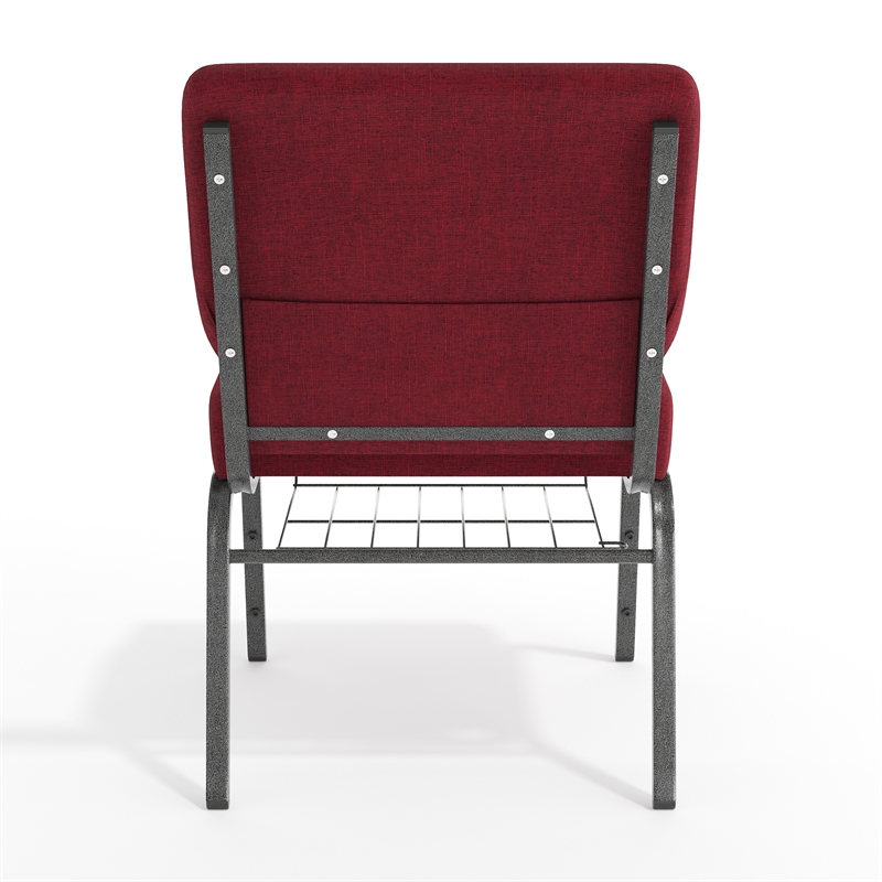 Flash Furniture Hercules Church Chair with Rack in Red